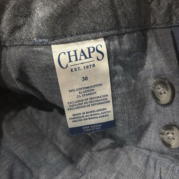 NWT Chaps Men Freedom Stretch 9" Cargo Shorts Blue Flat Front Size 30 - Picture 7 of 10